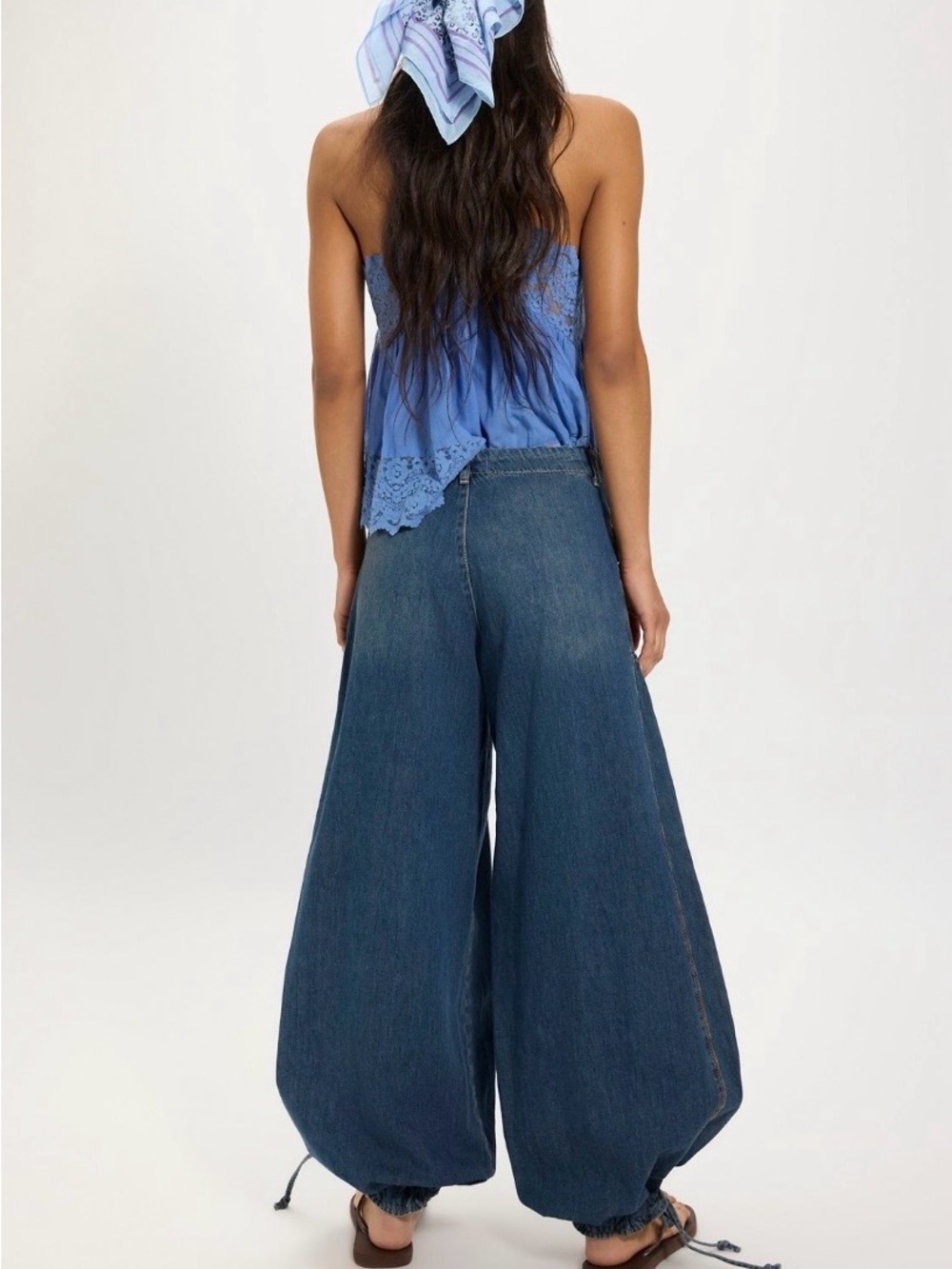 Free People Indigo Wide-Leg Denim Jeans - Picture 2 of 3